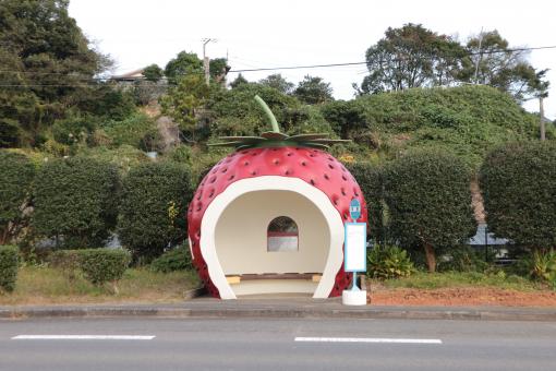 Fruit-Shaped Bus Stops（strawberry）1