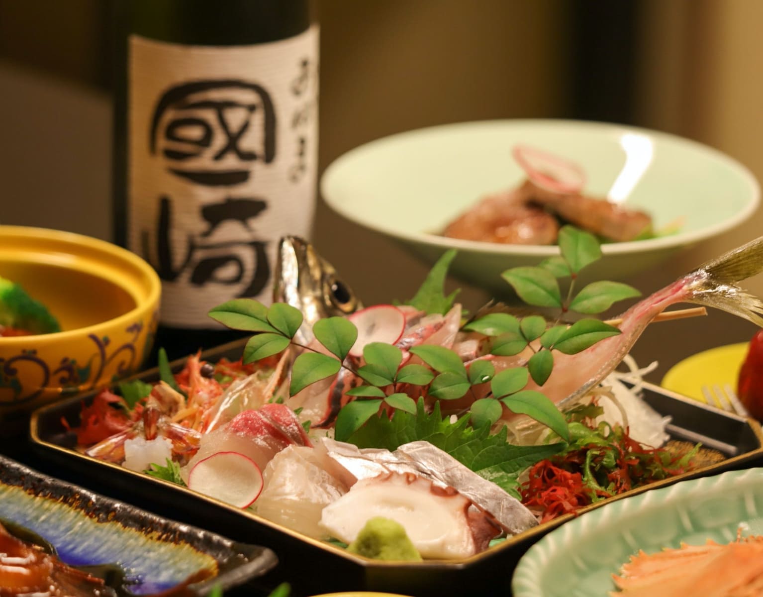 Traditional Japanese cuisine with local ingredients